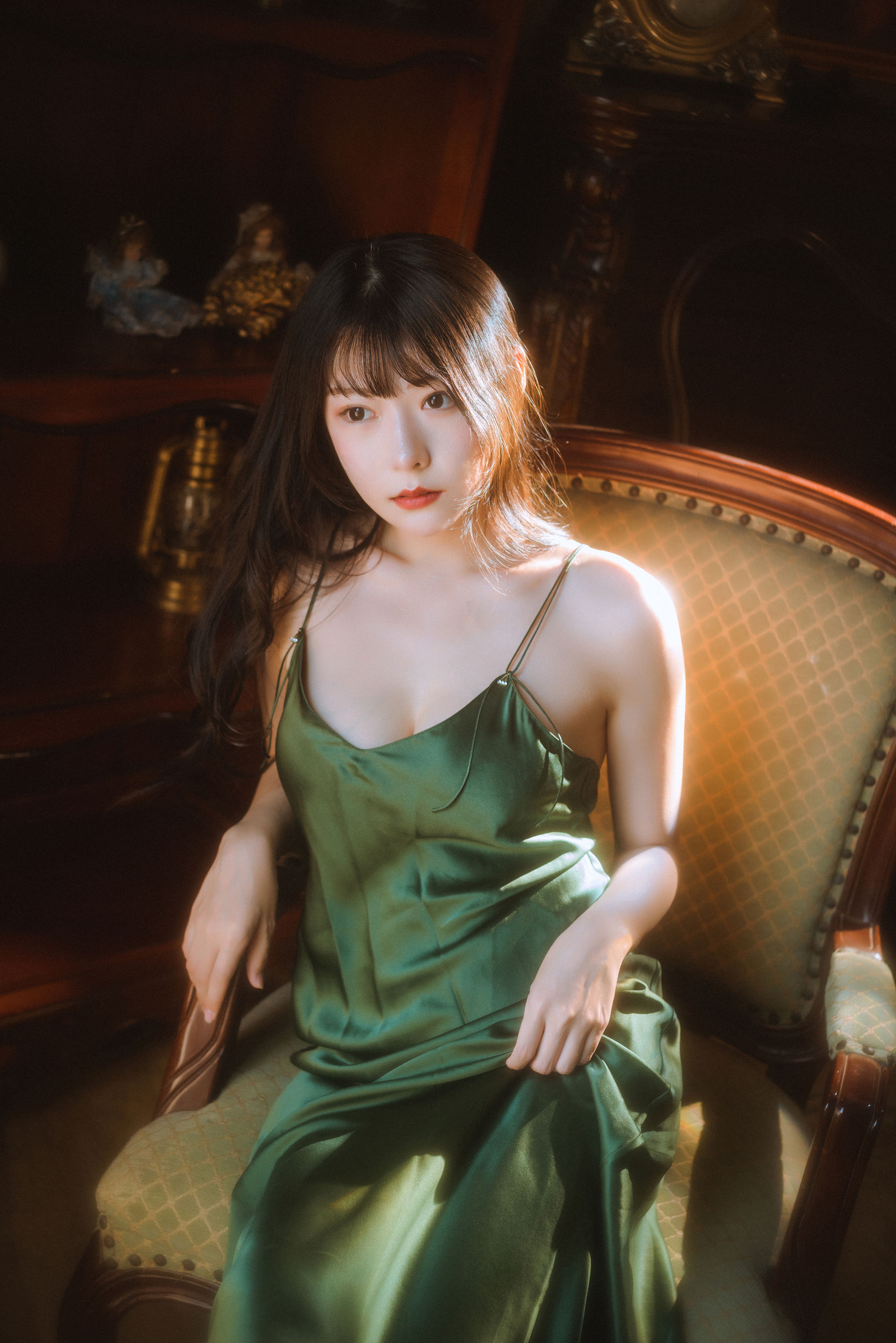 香草喵露露 – 杨枝甘露 绿色连衣裙 Cosplay-第39张