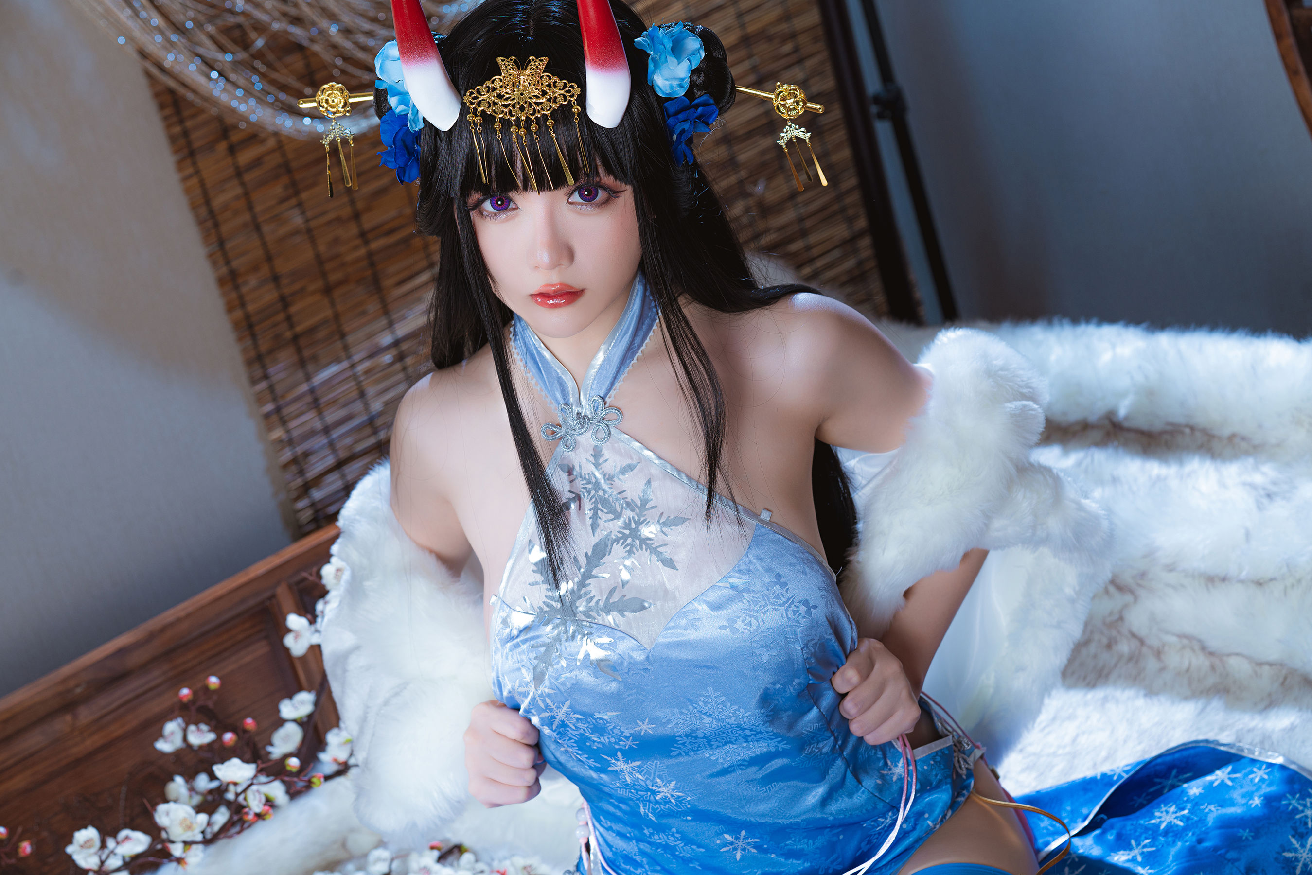 Coser小姐姐星之迟迟 – 能代 冬雪沁春 Cosplay-第3张