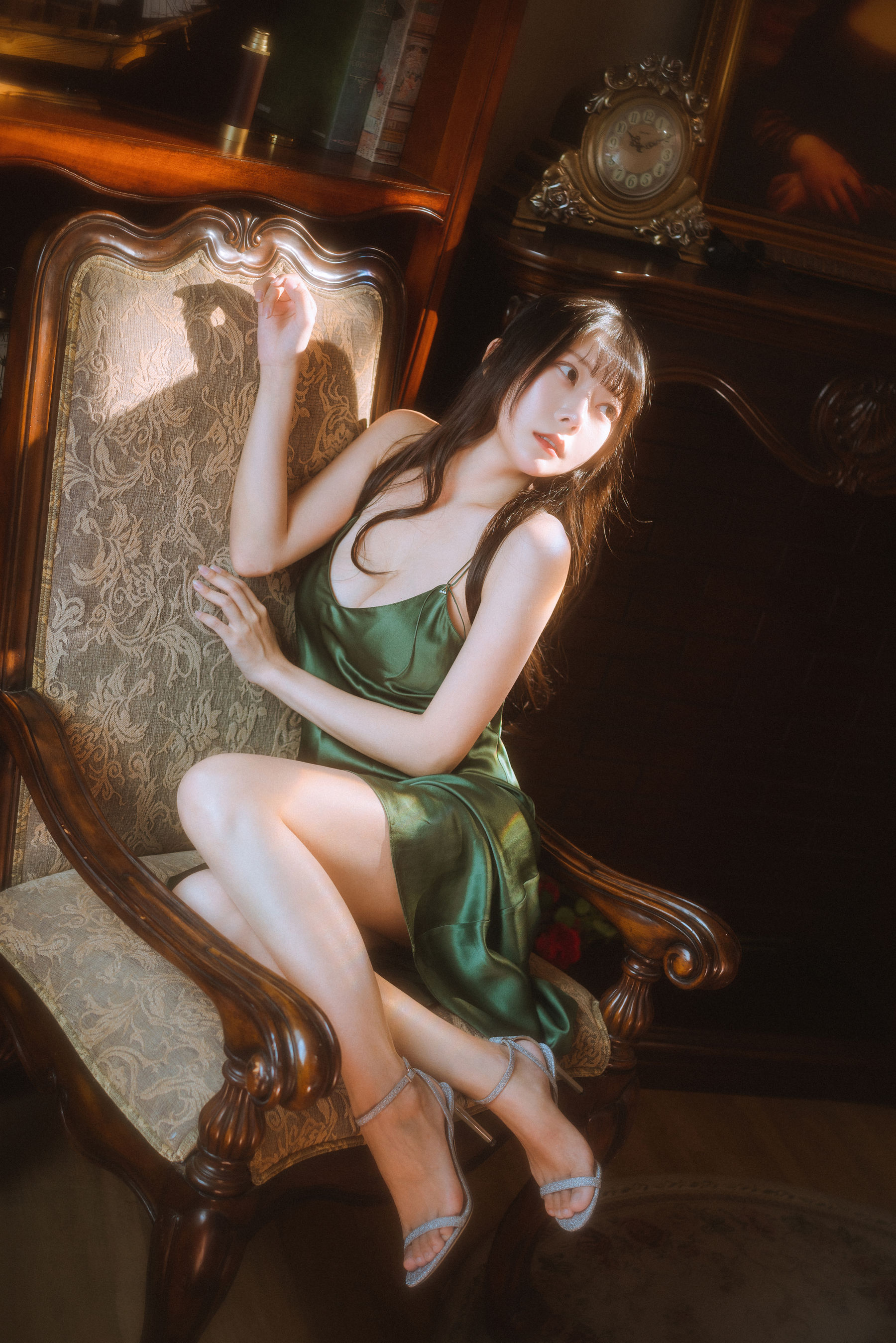 香草喵露露 – 杨枝甘露 绿色连衣裙 Cosplay-第7张