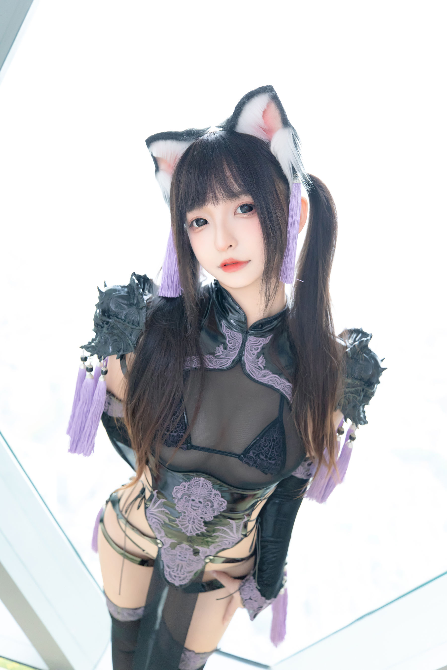 萝莉神楽板真冬之旗袍猫女 Cosplay-第1张