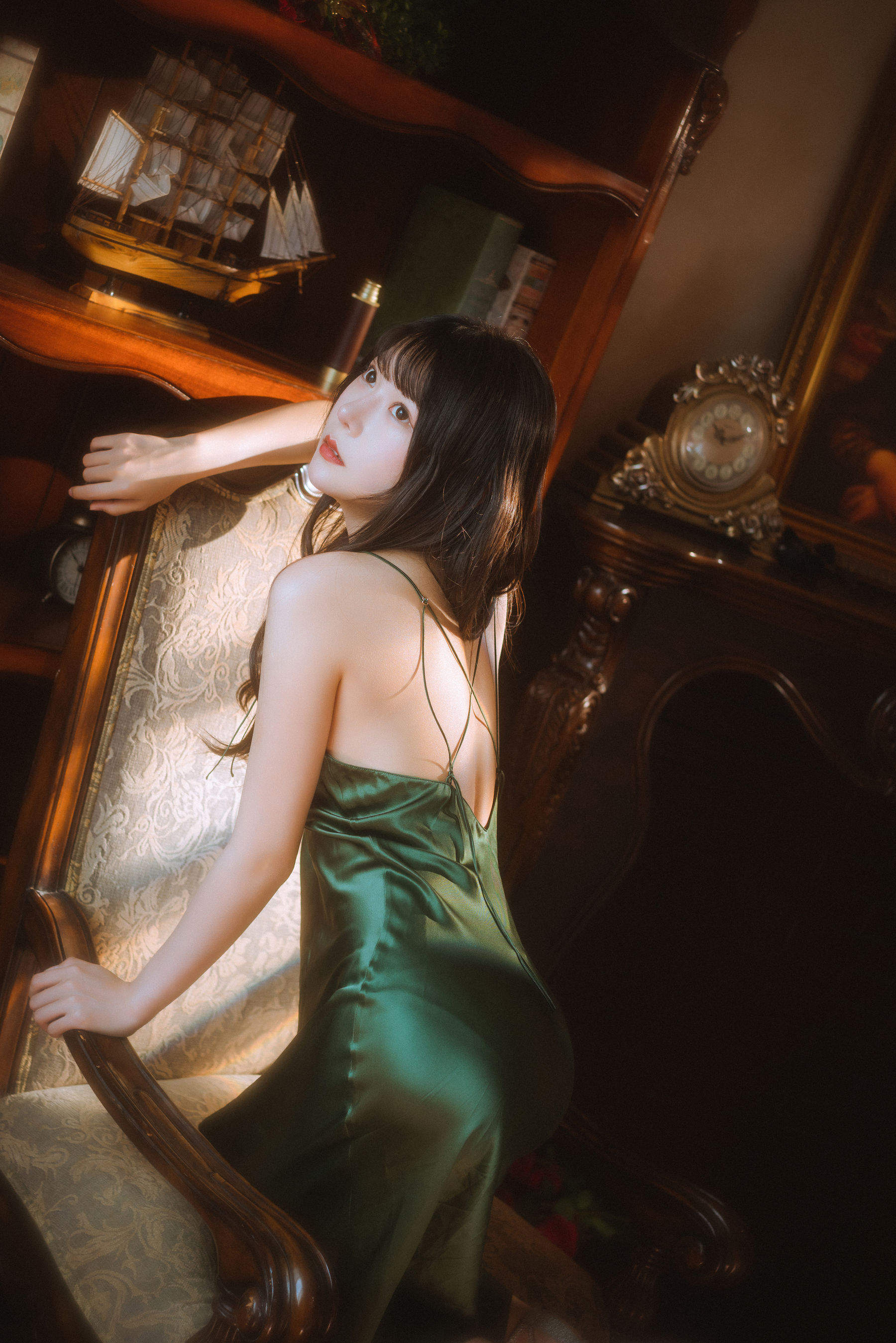 香草喵露露 – 杨枝甘露 绿色连衣裙 Cosplay-第2张