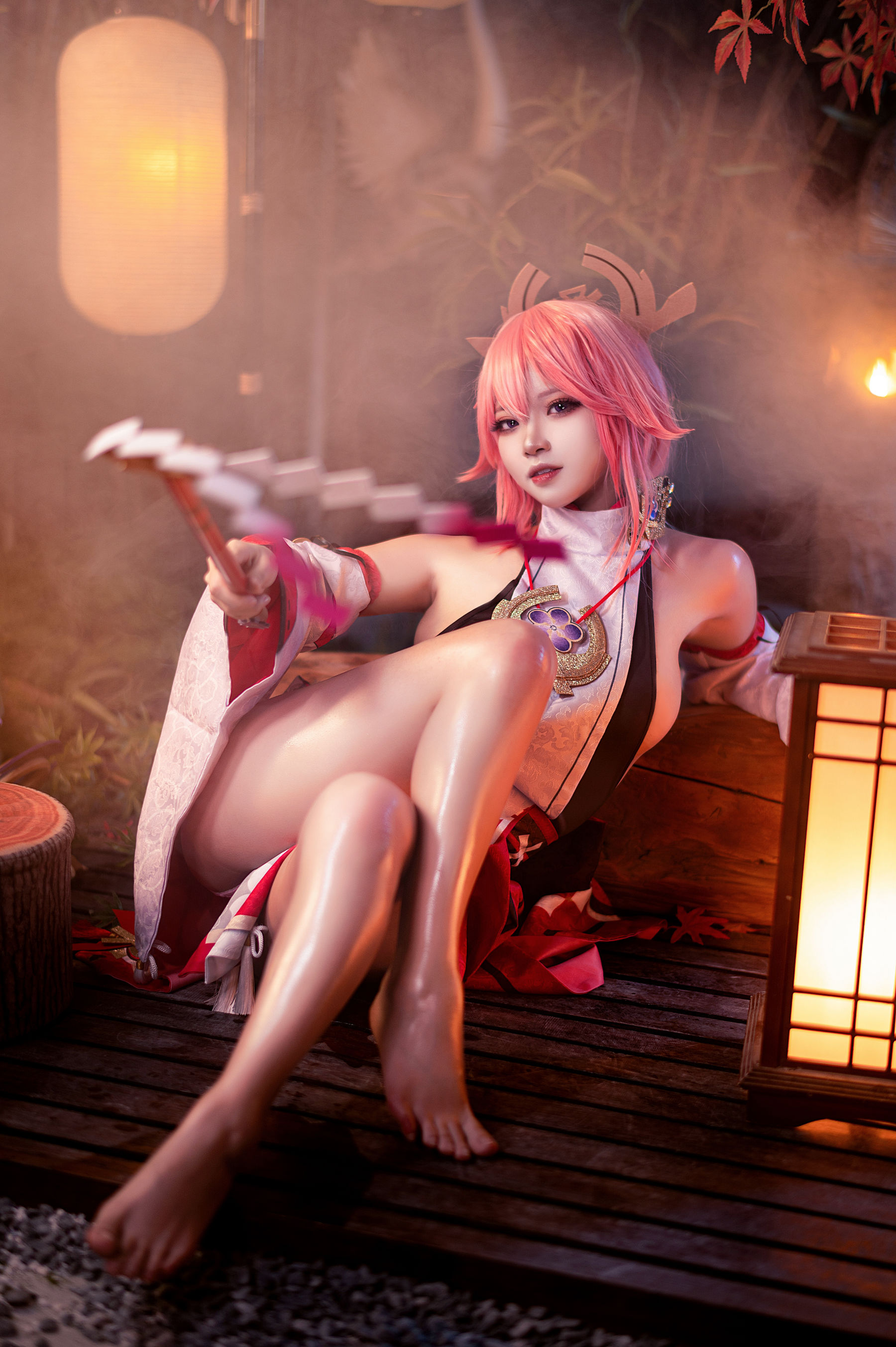 伊喵君景三 – 八重雷神 双倍快乐 Cosplay-第1张