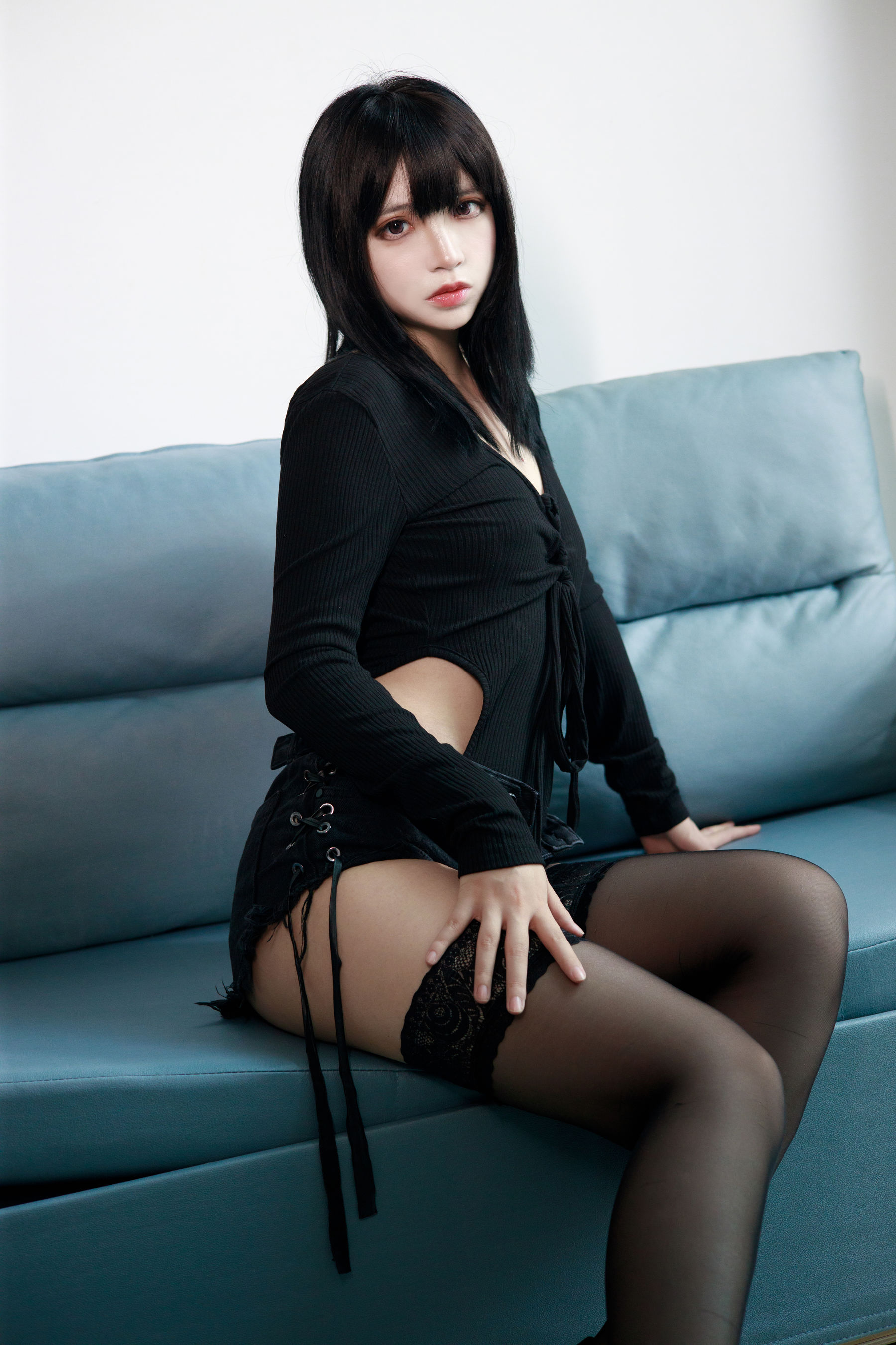 疯猫ss – 黑毛衣短裤 Cosplay-第33张