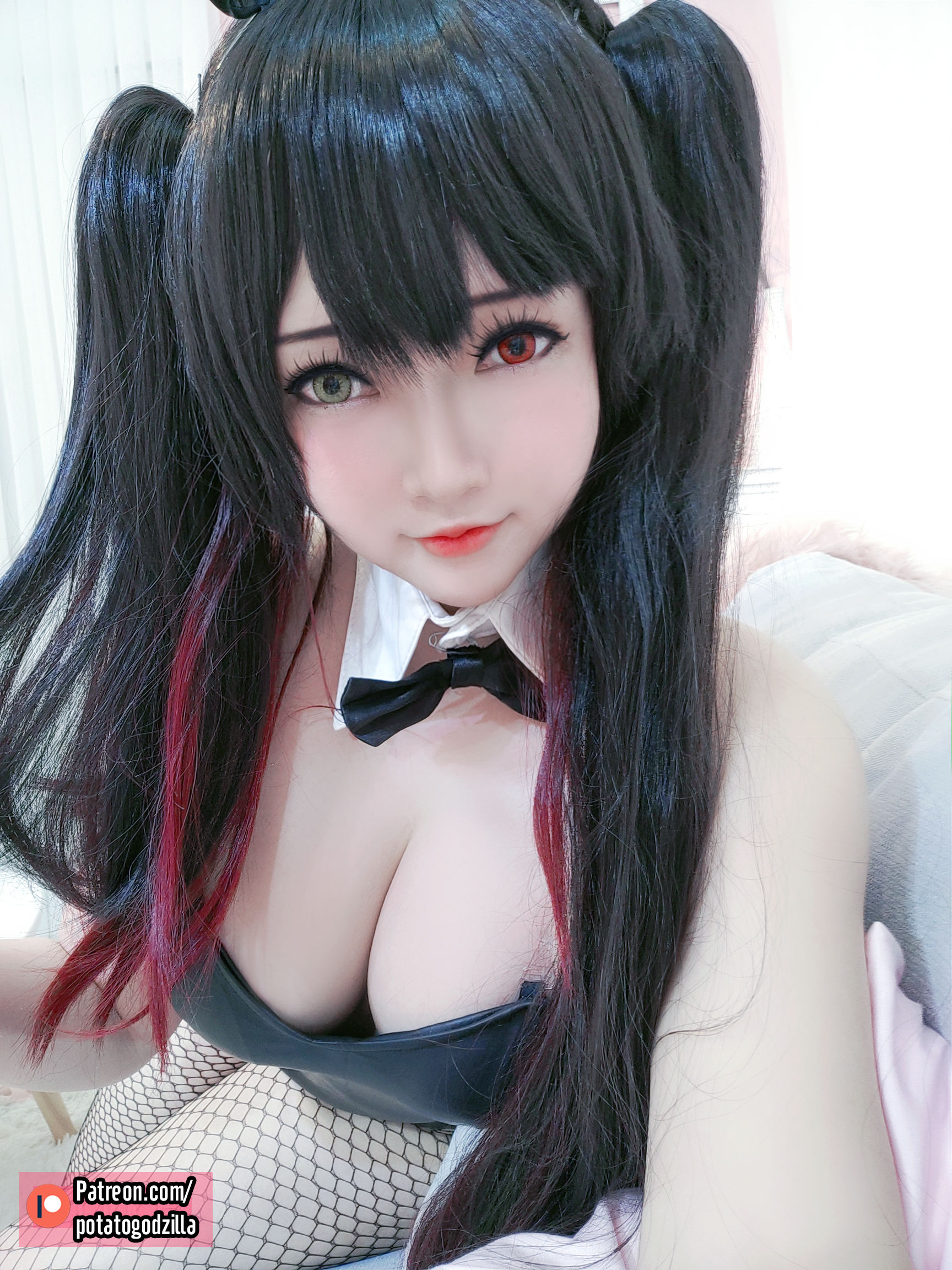 Coser小姐姐Potato Godzilla – Kurumi Tokisaki Bunny Girl Cosplay-第10张