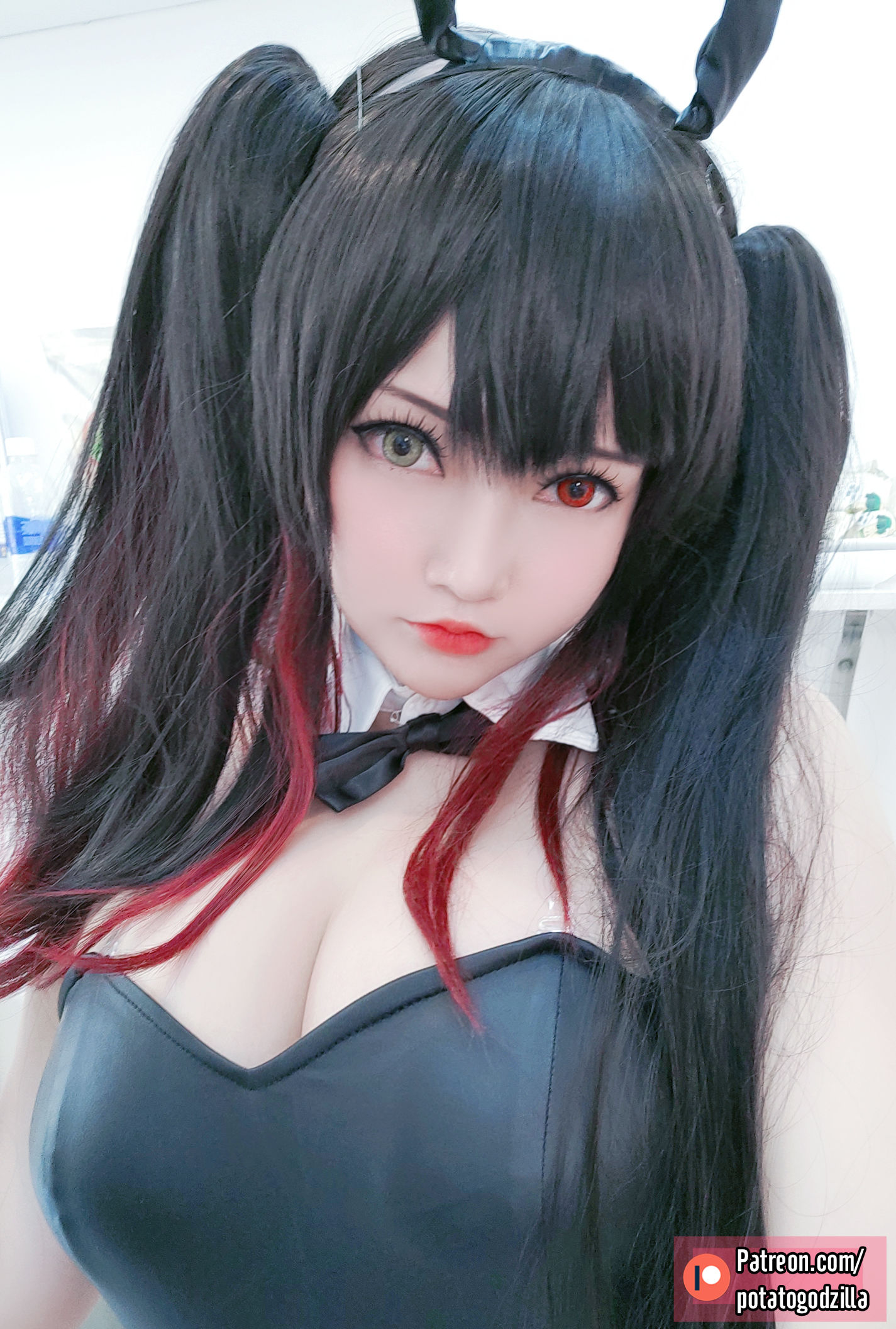 Coser小姐姐Potato Godzilla – Kurumi Tokisaki Bunny Girl Cosplay-第25张